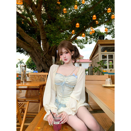 【瑞茜】海盐奶盖 纯欲风中式服装吊带花苞裤开衫 R2672-1L