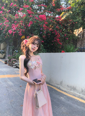 【瑞茜】花园梦境2.0 夏季甜美温柔仙气收腰长款连衣裙R6092H