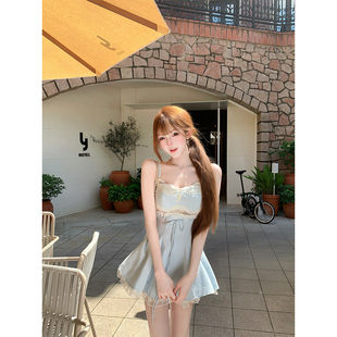 【瑞茜】 艾莎公主 夏季纯欲风小众设计性感吊带连衣裙 R8773Y