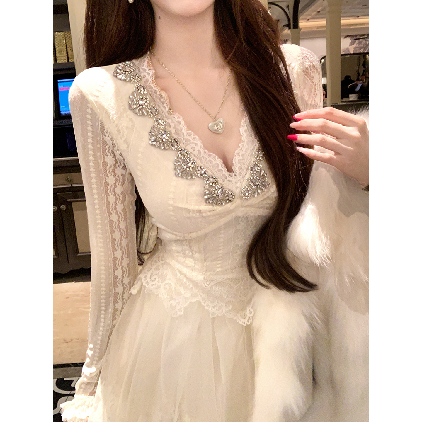 【瑞茜】千金归来 徐妍露思穿搭千金风生日宴会连衣裙R66359H