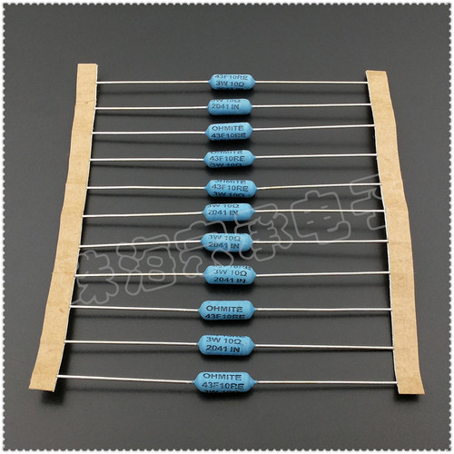 进口印度 10R 3W OHMITE欧米特  43F10RE 10Ω 线绕电阻器