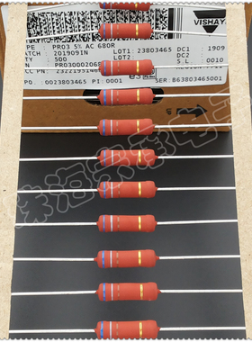 进口印度 680R 3W VISHAY PR03 680欧 金属膜电阻  680Ω