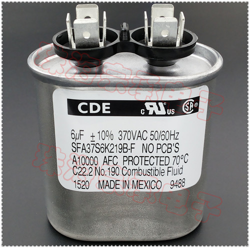 进口墨西哥 6uF 370VAC CDE 电机启动电容 6MFD SFA37S6K219B-F