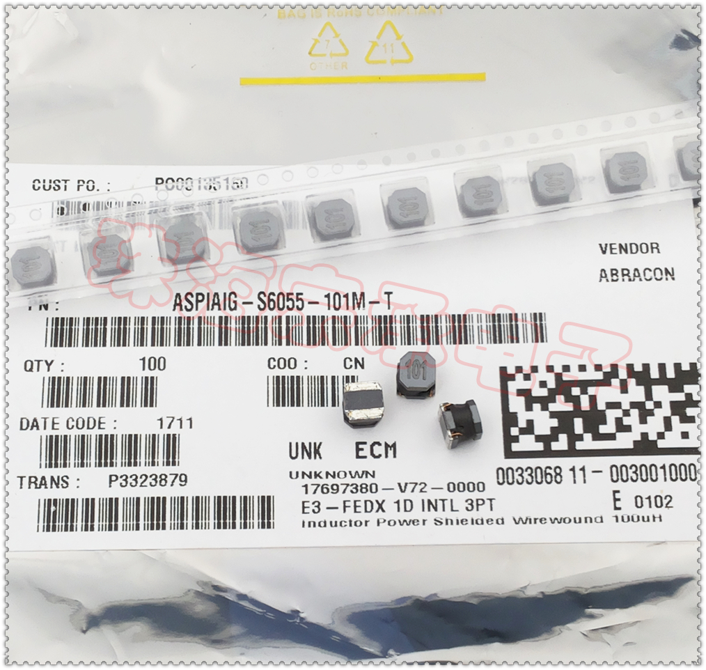 ASPIAIG-S6055-101M-T ABRACON 100uH 6x6x5.5 SMD 贴片电感 101