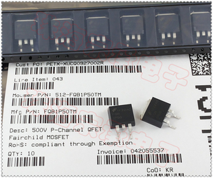 进口韩国 FQB1P50TM TO-252-3 Fairchild仙童 场效应管