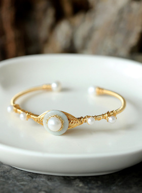 创意天然淡水珍珠圆珠手镯