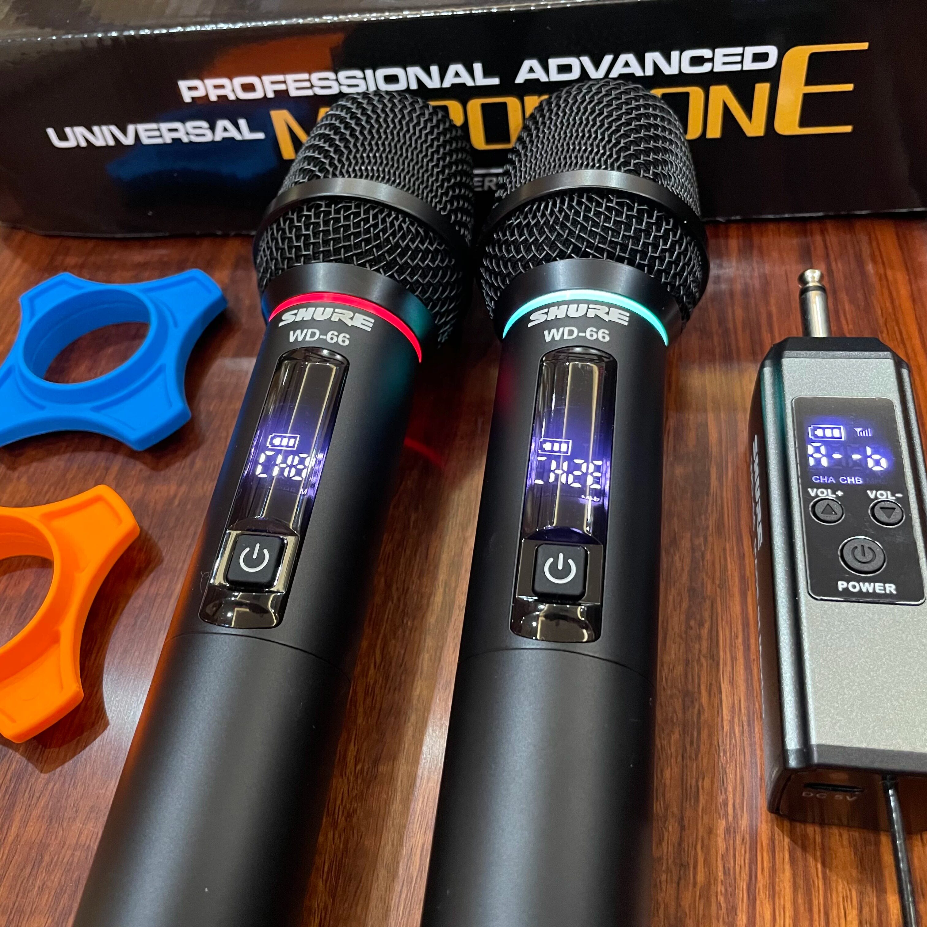 舒尔 充电无线话筒一拖二家用K歌金属麦克风演出舞台ktv唱歌专用