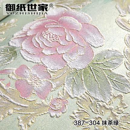 御纸世家 3d浮雕无纺布墙纸 卧室奢华温馨客厅背景墙欧式田园壁纸