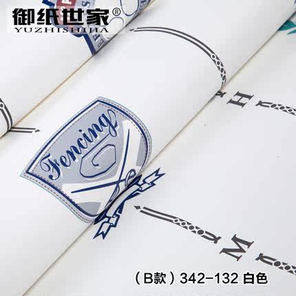 御纸世家 地中海进口无纺布墙纸 卧室客厅AB搭电视背景墙纯纸壁纸