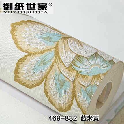田园欧式大花壁纸 洒金无纺布  温馨浪漫卧室客厅 电视背景墙墙纸