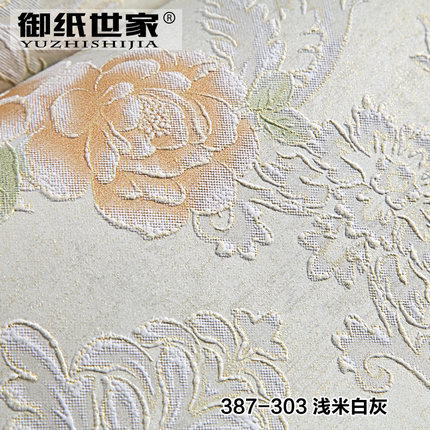 御纸世家 3d浮雕无纺布墙纸 卧室奢华温馨客厅背景墙欧式田园壁纸