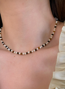 天然石珠珠链女项链叠戴