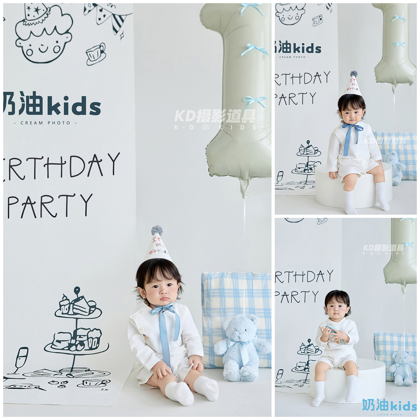 萌宝诞辰主题宝宝周岁照拍照衣服