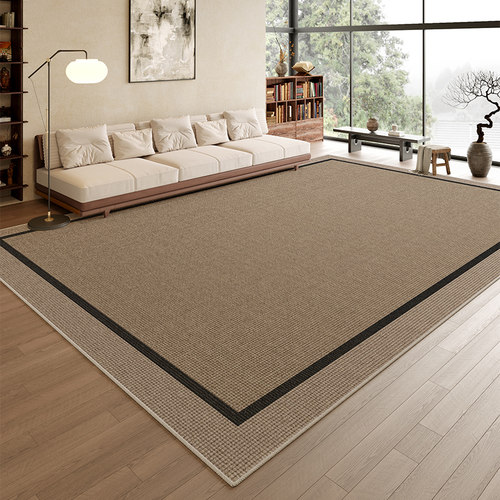 客厅轻奢高级圈绒纯色侘寂地毯