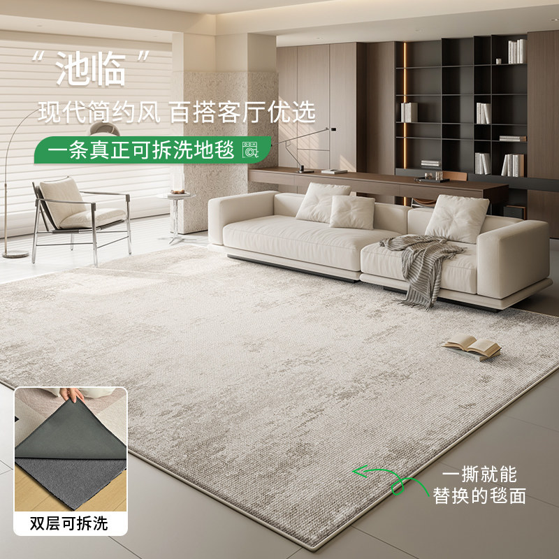 地毯客厅2025新款可拆洗意式极简轻奢高级沙发茶几可机洗卧室地垫