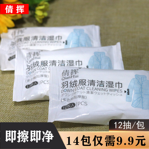 倩挥羽绒服清洁湿巾12抽