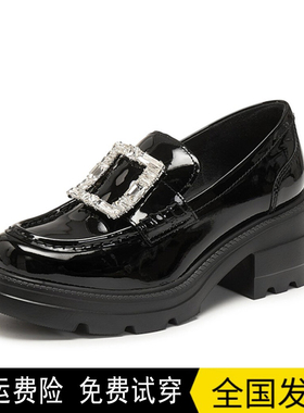 商场同款2026新款方糖爵士英伦风乐福鞋厚底小皮鞋女鞋EEZ07AA6