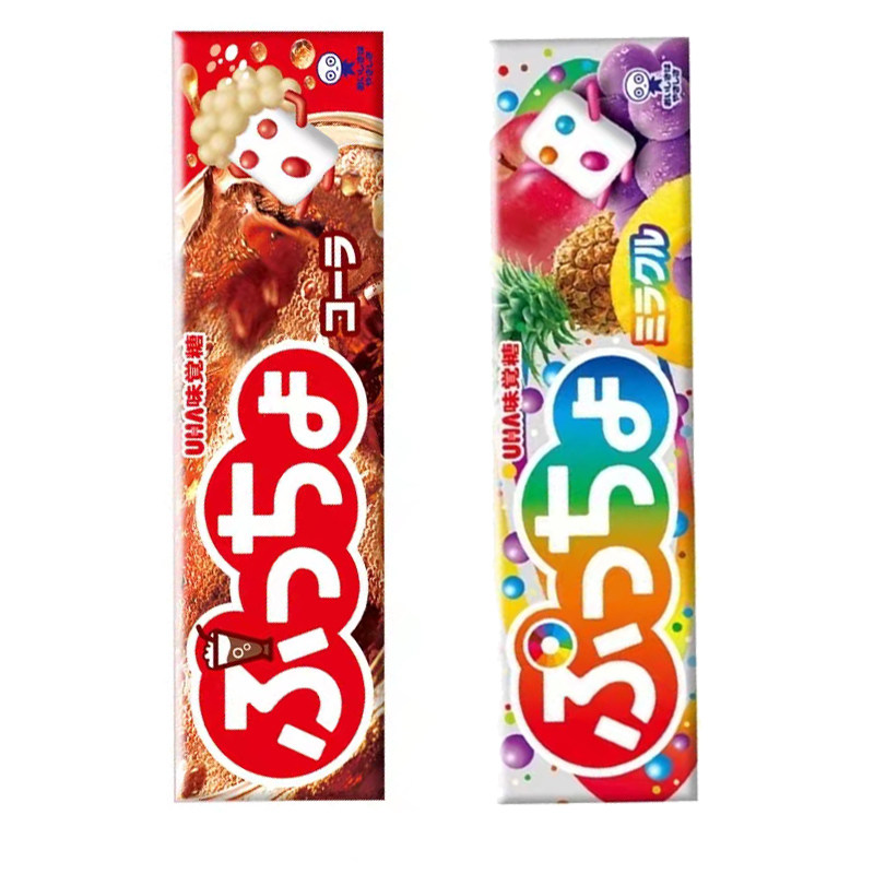 日本进口UHA悠哈味觉糖普超条装软糖水果汁夹心软糖儿童50g