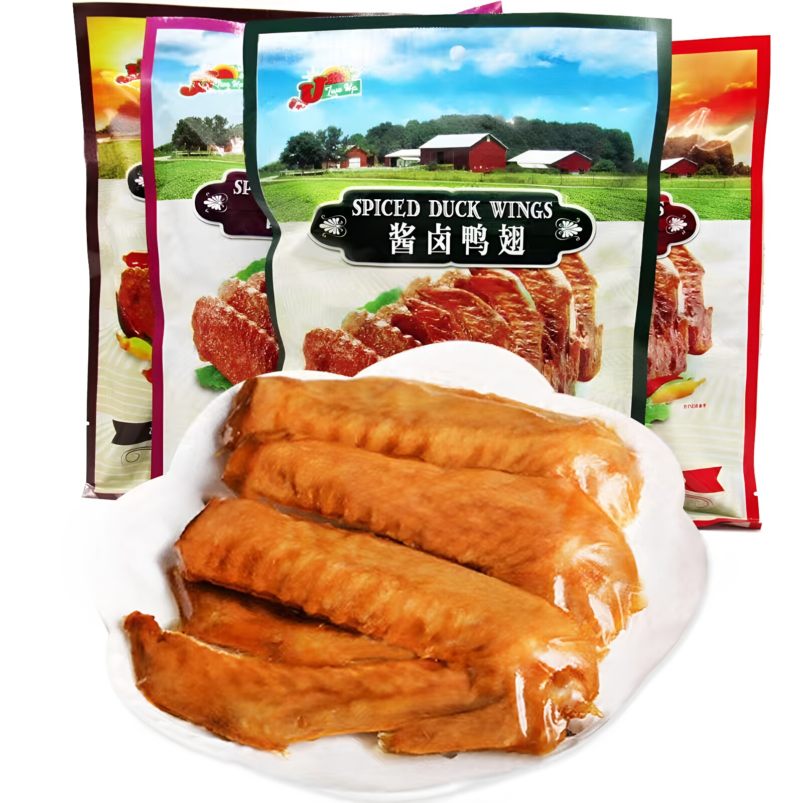 尊杰jj牌酱卤香鸭掌鸭翅原乡味零食品香辣泡椒鸭爪真空独立装130g