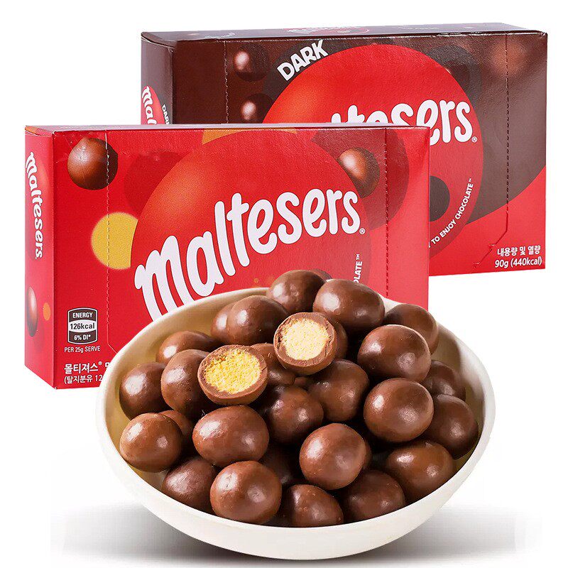 澳大利亚进口Maltesers/麦提莎脆心香浓巧克力盒装休闲零食90g