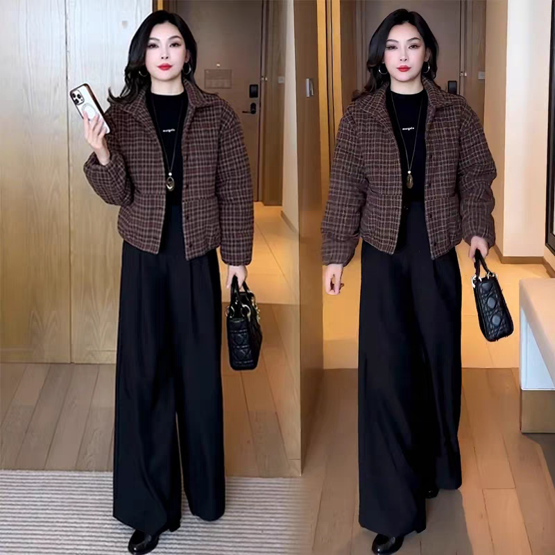 时尚立领保暖格纹短棉服女2025冬季新款宽松棉衣气质显瘦棉袄外套,女装/女士精品,棉衣/棉服,淘宝优惠券,粉丝福利购,淘宝优惠卷