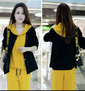 9918开衫假两件卫衣女连帽春秋季2025年新款时尚洋气百搭宽松上衣