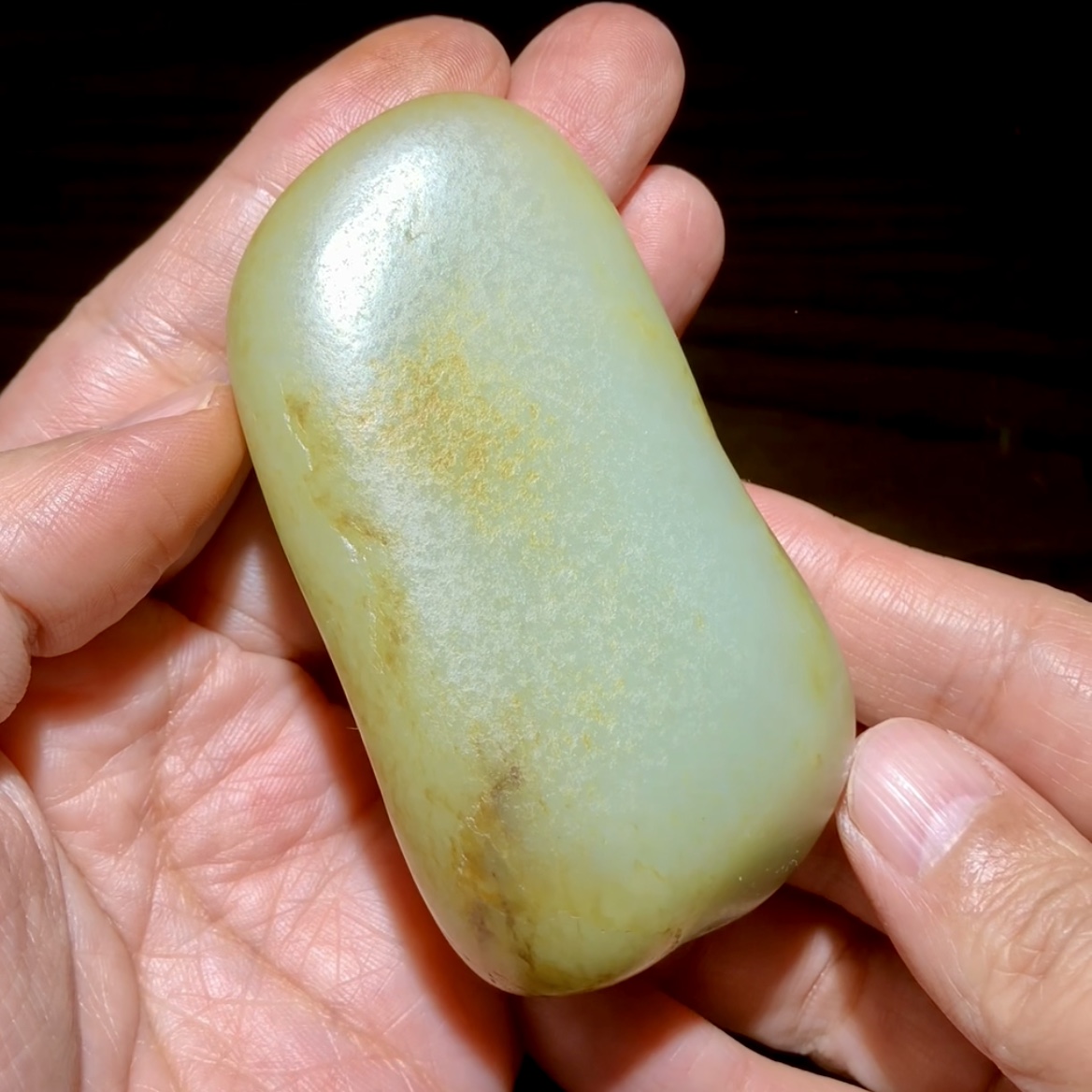 老石头和田玉青白玉籽料原石把件老熟洒金皮籽玉原籽玩料184.16克