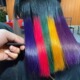挑染挂耳染巴黎画裙带发尾染发膏红色粉色蓝色染发剂免漂一步潮染