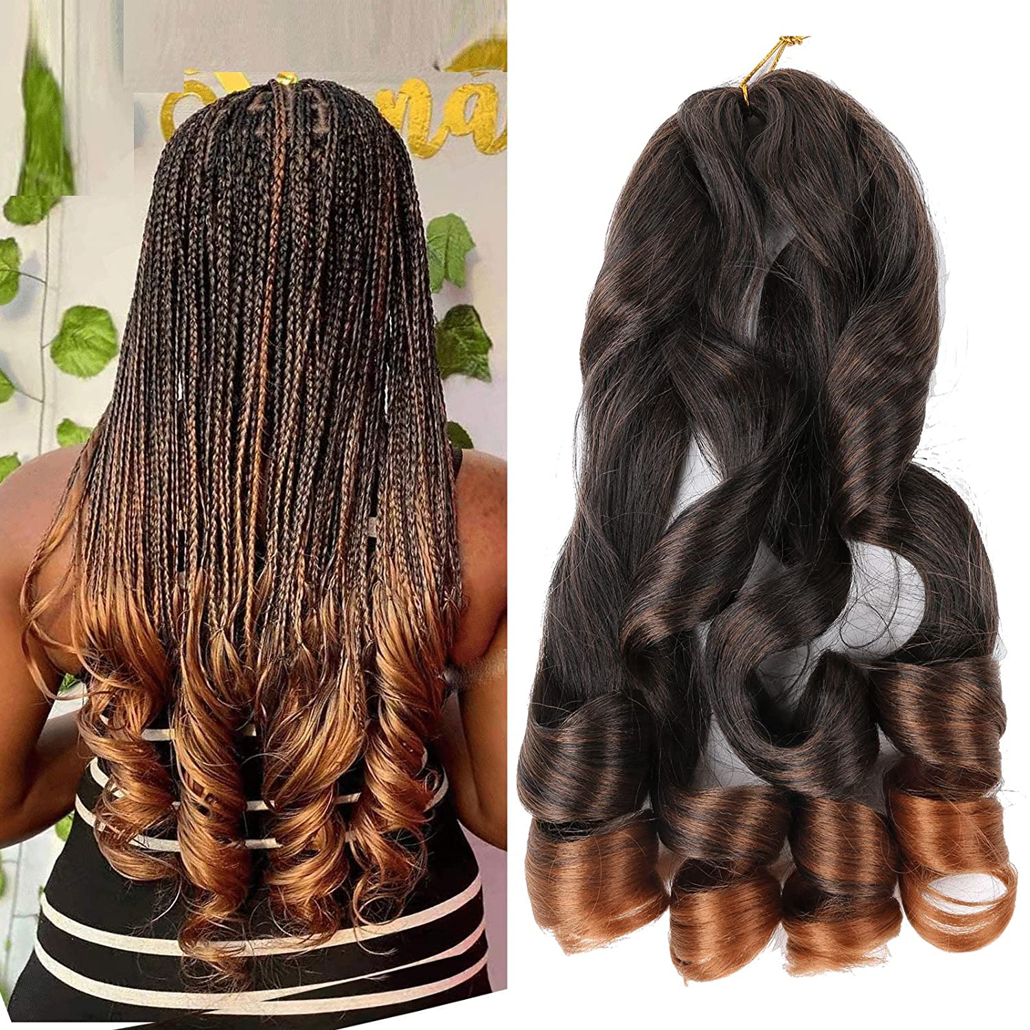 22 inch Bouncy Braiding Hair French Curles Synthetic