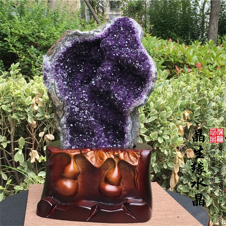 精品天然乌拉圭紫水晶簇原石摆件家居办公一物一图