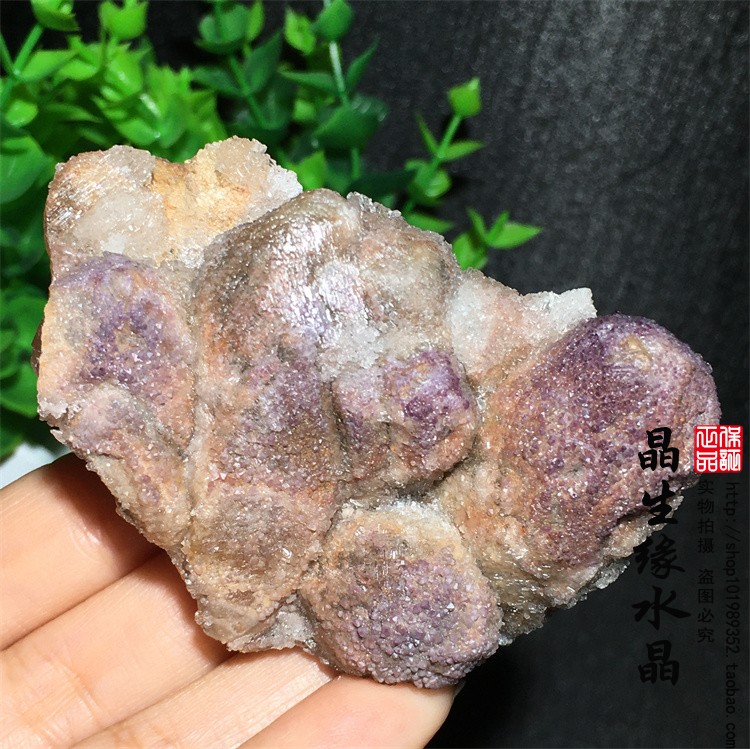 天然 紫色 氟铝石膏 矿物晶体矿石标本原石矿标收藏品实物图