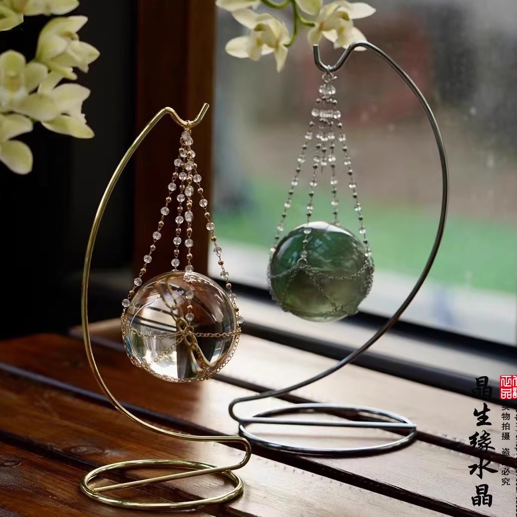 合金手作梦幻网球架水晶球底座装饰创意底座