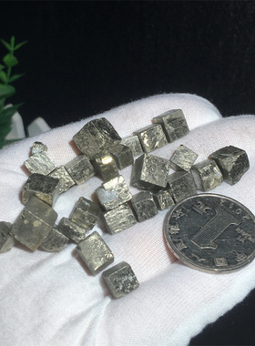 天然黄铁矿小方块原石矿物晶体矿石标本实物图一组多款可选