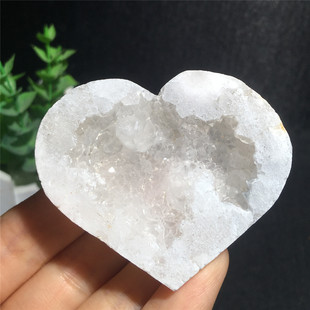 天然水晶玛瑙晶洞爱心白水晶洞原石晶石矿石标本聚宝盆实物图可选