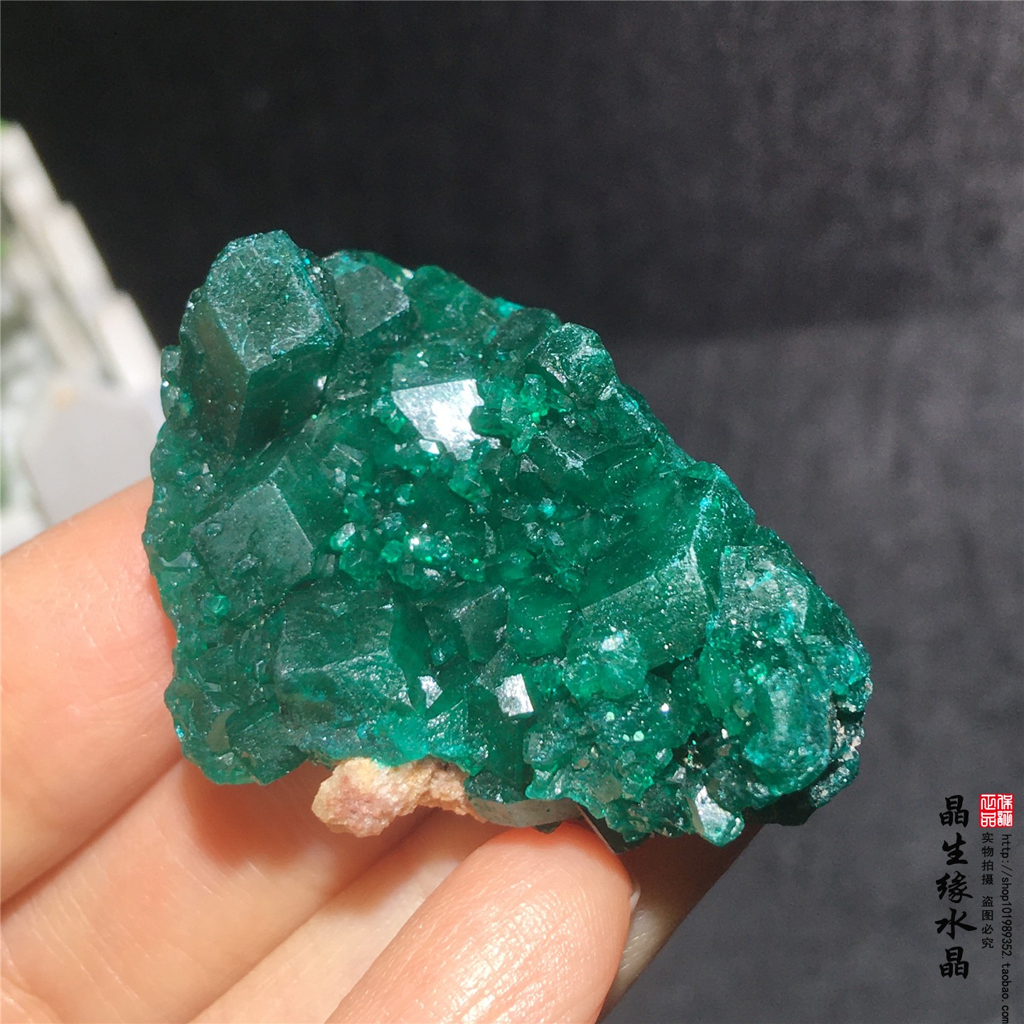 天然刚果翠铜矿小原矿收藏矿石实物图