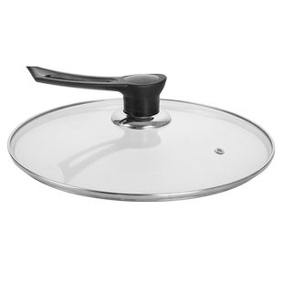 金钥匙玻璃锅盖透明家用煎锅炒蒸锅可视不锈钢锅盖厨房通用耐高温