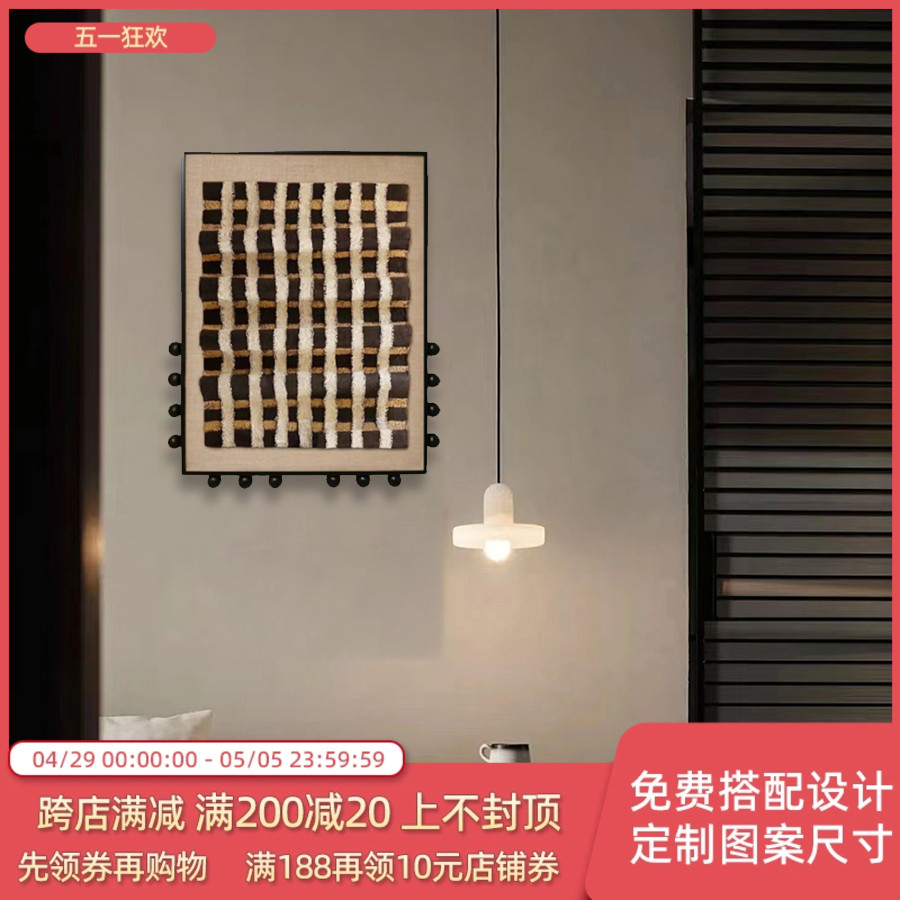 高档立体中古风装饰画客厅玄关卧室DIY个性挂画大气复古手绘壁画图片