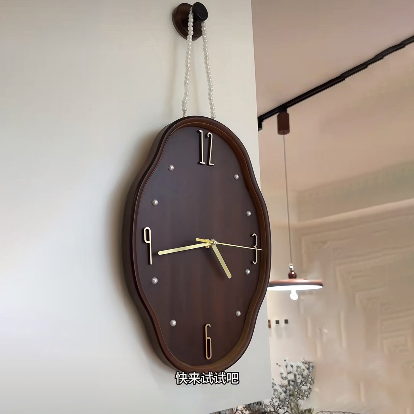 复古美式墙壁挂饰餐厅客厅创意DIY个性挂钟异形高级感创意摆件表图片