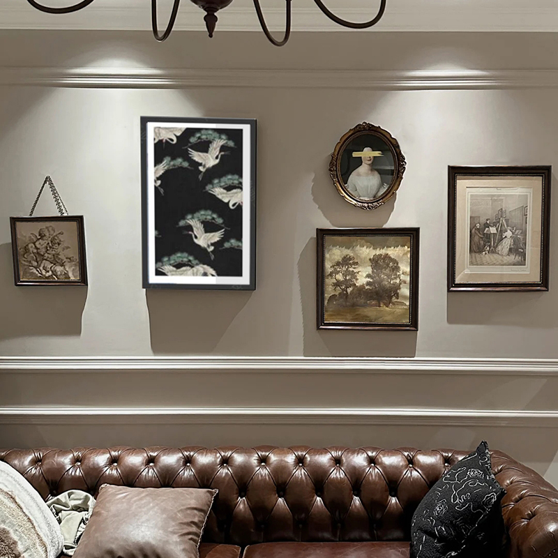 轻奢复古客厅挂画美式组合装饰画