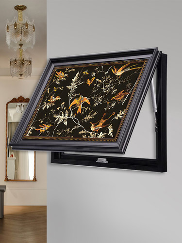 可定制黑色框中古风电表箱装饰画