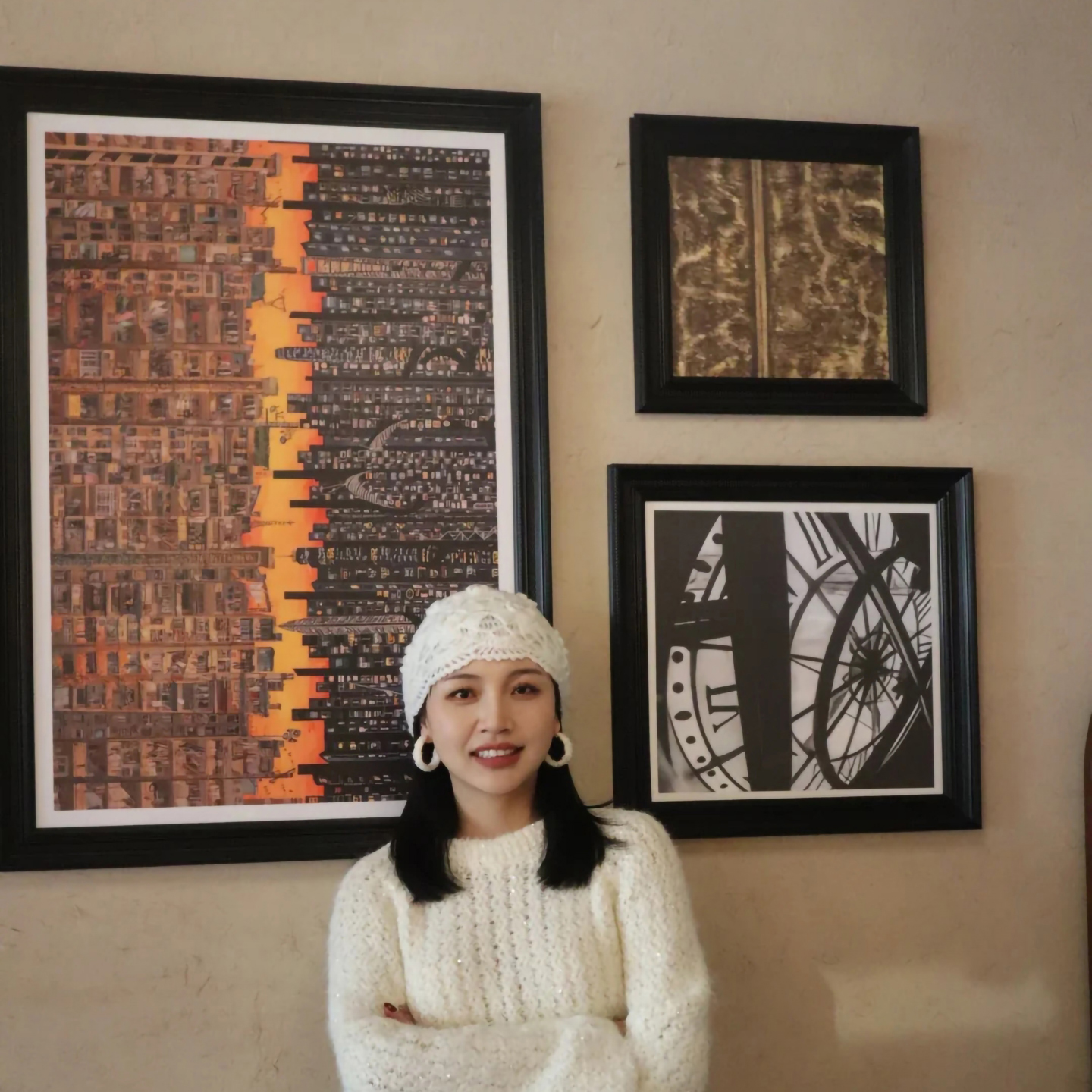 高级感美式抽象装饰画客厅餐厅立体艺术壁画复古中古风小众组合画图片