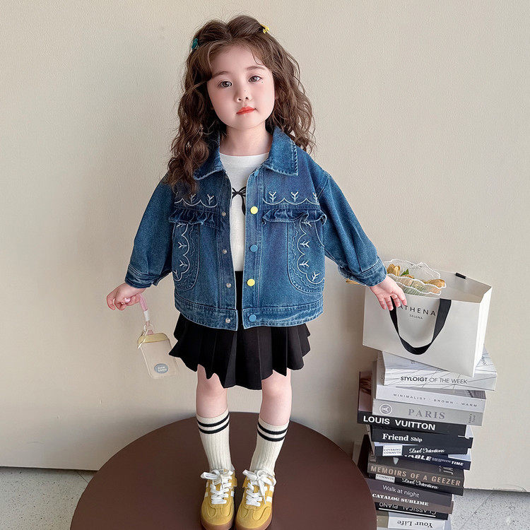 女童牛仔外套春秋季2026新款儿童韩版上衣小女孩洋气衣服宝宝春装