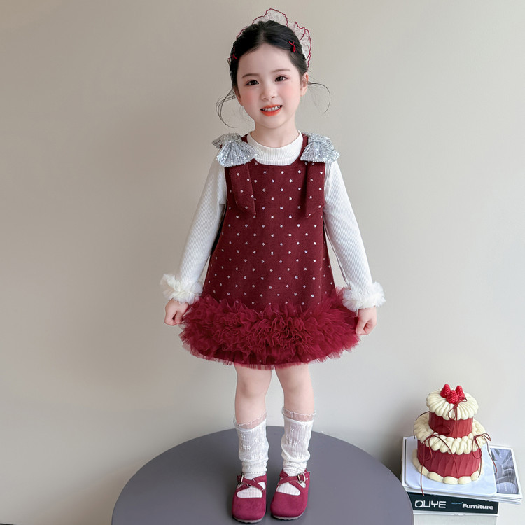 女童秋季儿童背心连衣裙套装2026新款女宝宝秋装小香风裙子两件套