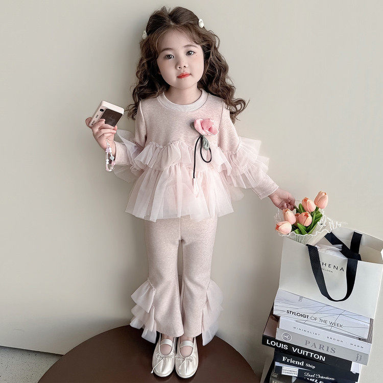 女童春装卫衣套装2026新款儿童休闲小香风两件套宝宝春季时髦衣服