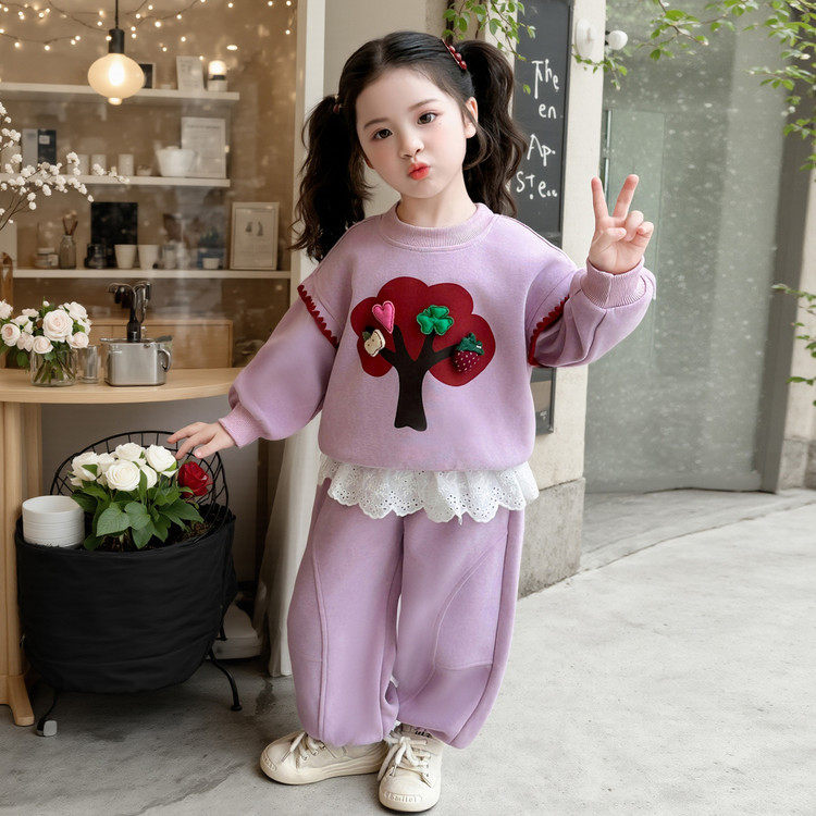 女童卫衣套装春秋2026新款儿童春季洋气女宝宝时髦休闲春装两件套