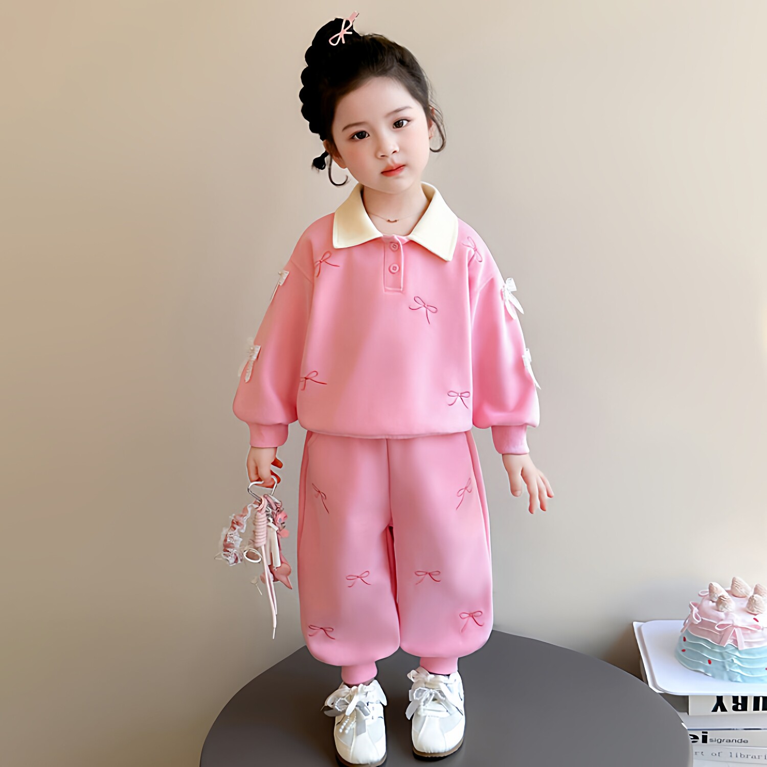 女童卫衣套装春季2026新款小童韩版洋气长袖春装女宝打底裤两件套