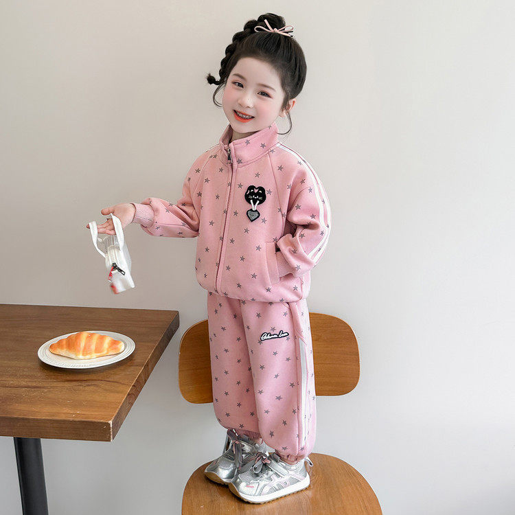 女童春装卫衣套装2026新款儿童休闲运动两件套宝宝春秋季时髦衣服