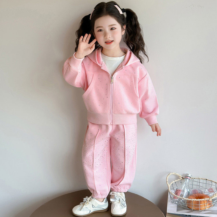 女童洋气宽松春秋季运动开衫套装女宝宝2026新款休闲超好看春装