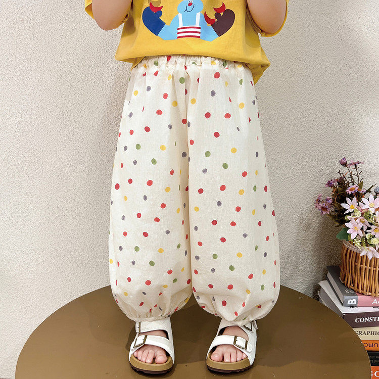 女童灯笼裤夏装2026新款女宝防蚊裤夏季洋气宽松休闲裤儿童九分裤