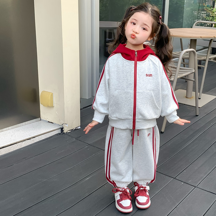 女童卫衣套装春秋季2025新款小女孩宝宝秋款运动开学穿搭儿童秋装